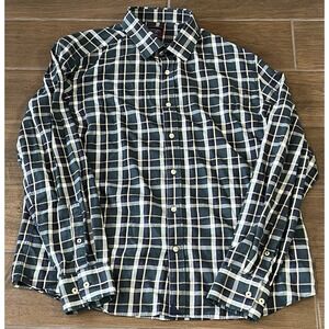 Untuckit Men's Shirt Green Plaid Check Trebbianno Style 41260 Size X Large